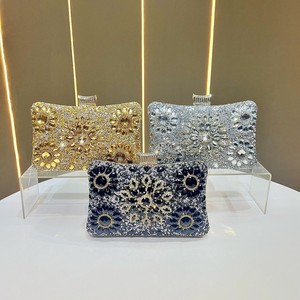 New Cross-border Ladies Diamond-encrusted Floral Pattern Evening <b>Clutch</b> Bag With Chain Strap for Women Tanjing - Product Image 4