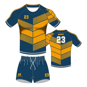 Aibort Custom Sport Heren Rugby Jersey Shirt En Korte Broek Sets Voor Heren Oem Sublimatie Rugby League Set