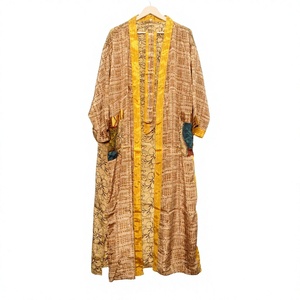 Kimono Japonés Vintage Hecho a Mano, Bata de Seda para Mujer, Diseño de Patchwork, Largo, para Verano y Otoño, Elegante, Suave, Transpirable, Ropa de Dormir - Product Image 1