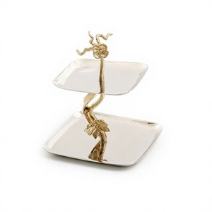 Stainless Steel And Brass <b>Cake</b> <b>Server</b> With Superior Quality Square Shape Chocolates <b>Server</b> By Home Arts - Product Image 1