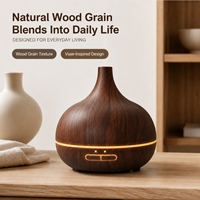 Humidificateur d'aromathérapie Faner à grain de bois, USB, 400 ml, style vase, brume fine, 36 dB, pour usage domestique et commercial, fonction de minuterie
