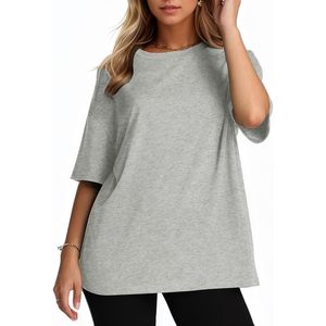 Camiseta Oversize FOXA para Mujer, 100% Algodón, Hombros Caídos, Corte Holgado, Lisa, Transpirable, para Entrenamiento - Product Image 3