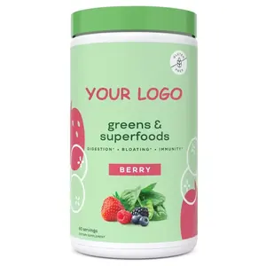 OEM/ODM/OBM Organic Superfood Powder Super Greens Powder Boost Energy Detox Enhance Health Herbal Supplements Green Mixed Powder