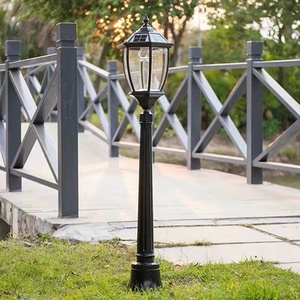 Outdoor <b>Solar</b> Garden <b>Light</b> <b>Post</b> LED Iron Pole Glass Shade 2700K Warm White IP66 Weatherproof Motion Sensor 10-Year Warranty - Product Image 3