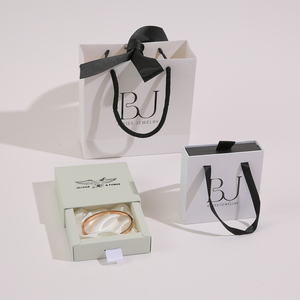 Eco-friendly Custom Logo Square Drawer Style Jewelry Gift <b>Box</b> with Handle Recyclable Cardboard Customized Color for Fine Jewelry - Product Image 5