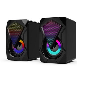 X2 Multimedia Desktop <b>Speakers</b> 2.0 Channel USB Powered RGB <b>LED</b> Light Computer Audio With Deep Bass For Home Office Use - Product Image 1