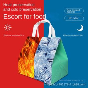 Takeaway Insulated Non-woven Foldable Portable Cooler Bag with Zipper Closure and Handled - Product Image 4