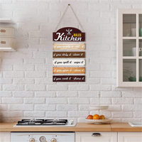 Panneau de cuisine en bois rustique cadre en bois, 1 pièce, règle de cuisine, décoration murale de cuisine