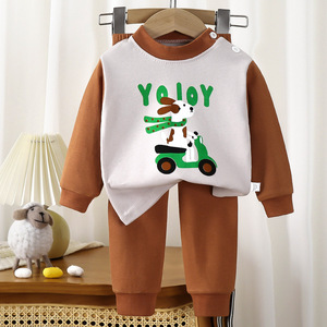 Abbigliamento per Bambini Primavera Autunno, Set di Biancheria Intima in Cotone Stampato, Pigiami per Ragazzi e Ragazze, Morbidi e Caldi - Product Image 3