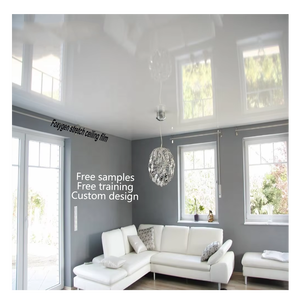 लोमड़ी 0.18 0.25 मिमी मोटाई 3.2 मीटर 100 मीटर प्रति रोल फायरप्रूफ वाटरप्रूफ सफेद चमकदार pvc खिंचाव छत कपड़े - Product Image 1