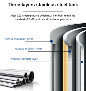 Điện Nước Nóng Thép Không Gỉ Khuấy <span class=keywords><strong>Tank</strong></span> Jacketed Món Ăn Rửa Mỹ Phẩm Lotion Trộn <span class=keywords><strong>Tank</strong></span> Với Homogenizer - Product Image 5