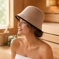 Chapeau de sauna 100% laine australienne, chapeau en feutre une pièce, chapeau de protection contre la chaleur pour femmes, accessoires de bien-être pour spa et hammam