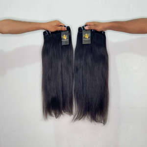 Extensions de cheveux humains lisses vietnamiens, mèches ondulées et lisses du Cambodge, fournisseurs de cheveux humains bruts indiens de temple - Product Image 1