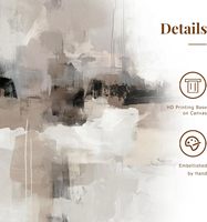 Grand ensemble d'art mural sur toile texturée abstraite neutre encadrée, style minimaliste moderne gris beige 24x36x3 Chine pour salon et chambre