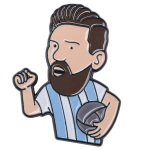 Famosa estrella del fútbol argentino, alfileres esmaltados personalizados, alfileres de Metal para niños para ropa, venta al por mayor para regalos, fiestas, bodas - Product Image 3