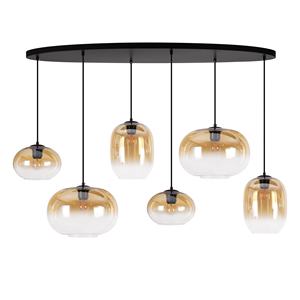 Chine Fabricant Moderne Lustre En Verre Pendentif Restaurant Grand Lustre Verre Ambre E27 Plafond Pendentif Éclairages - Product Image 3