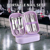 Ensemble de coupe-ongles en acier au carbone portable avec kit de toilettage Logo personnalisé Manucure et pédicure Outils de beauté