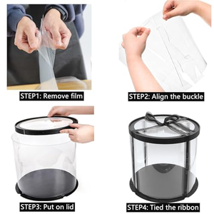 Boîtes cadeaux rondes blanches de haute qualité pour gâteaux, boîtes d'emballage transparentes pour gâteaux de mariage, couvercle transparent - Product Image 2