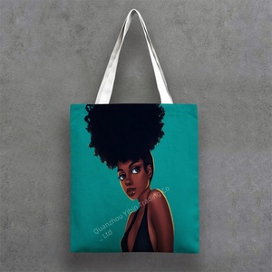 Thân Thiện Với Môi Phi Mỹ Cô Gái Sơn Trên Thời Trang Biểu Tượng Tùy Chỉnh Phim Hoạt Hình Thiết Kế Với Xử Lý Tính Năng Vải Mua Sắm Tote Túi - Product Image 3