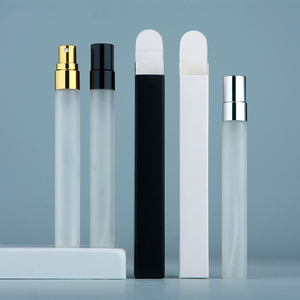 Flacon vaporisateur de <span class=keywords><strong>parfum</strong></span> vide en verre givré rechargeable de 10 ml, flacon testeur de <span class=keywords><strong>parfum</strong></span> avec emballage individuel en boîte en papier - Product Image 1