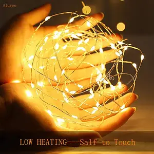 Lumières féeriques à piles pour <span class=keywords><strong>d</strong></span>écoration intérieure et extérieure en fil de cuivre lumières de noël imperméables pour jardin cour Camping Patio arbre fête - Product Image 1