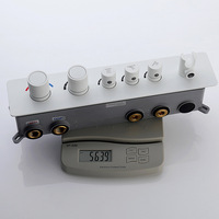 Ensemble de robinetterie de douche thermostatique en laiton chromé, pour montage encastré mural, avec fonction pluie et massage, à noyau céramique