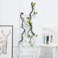 Plantes vertes artificielles en rotin plastique, branches et lianes séchées, décoratives pour mariages, aménagement paysager, arrangements floraux, ignifuges, modernes