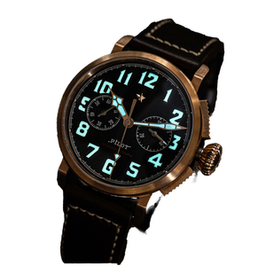 Reloj de Piloto Automático Mecánico de Alta Calidad, Luminoso e Impermeable, con Correa de Acero Inoxidable en Oro Blanco, Esfera de Cristal y Manecillas - Product Image 4
