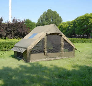 Tente de glamping de luxe portable quatre saisons résistante aux UV, installation rapide, 6,3 mètres carrés, imperméable, en coton Oxford TC gonflable - Product Image 1