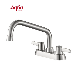 <b>Deck</b>-mounted Kitchen Faucet Commercial 304 Stainless Steel Kitchen Faucets Commercial Dual Handle Sink Kitchen Mixer Faucet - Product Image 1