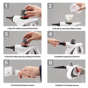 Sofa Car Carpet 9 Piece Accessory Set Portable Handheld Steam Cleaner Pressurized <b>Steamer</b> - Product Image 3