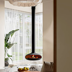Cheminée <span class=keywords><strong>au</strong></span> bioéthanol suspendue Fangran, cheminée en forme de larme suspendue <span class=keywords><strong>au</strong></span> plafond avec brûleur à bois pour appartement de luxe, villa - Product Image 2