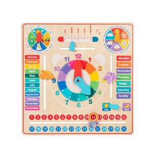 <span class=keywords><strong>Calendario</strong></span> Diario de Madera Montessori, Juguete Educativo para Niños, Regalos, Tablero de Aprendizaje Preescolar 7 en 1 para Clima, Estaciones y Hora - Product Image 5