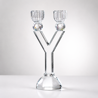 Élégant porte-bougie en cristal, décoration de table de mariage, décoration romantique pour dîner aux chandelles, fournitures pour événements