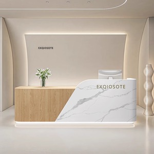 Bàn tiếp tân sang trọng hiện đại cho Thẩm mỹ viện quầy bar salon tóc phía trước cửa hàng quần áo sơn mài phòng khám Nha khoa khách sạn - Product Image 4