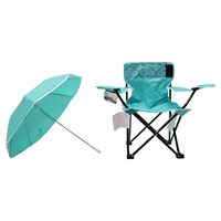 Chaise de camping parapluie pour enfants toutes saisons avec sac à bandoulière assorti imprimé médaillon bleu sarcelle, petit