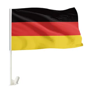 Индивидуальный немецкий Автомобильный флаг с пластиковым кронштейном 45x30 см, флаг для активного отдыха, для использования на открытом воздухе в автомобиле, держатель флага на окно автомобиля