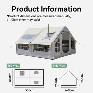 Outdoor Luxury Oxford Four Season Single Layer Automatic Inflatable <b>Tent</b> Camping Portable 6-8 Person <b>2</b> <b>Rooms</b> 1 Hall Waterproof P - Product Image 4
