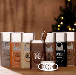 लक्जरी यात्रा के लिए अंतर्निहित कटर लेजर उत्कीर्ण पाठ पोर्टेबल के साथ लक्जरी यात्रा लेदरनेट सिगार ह्यूमिडोर मामले - Product Image 4