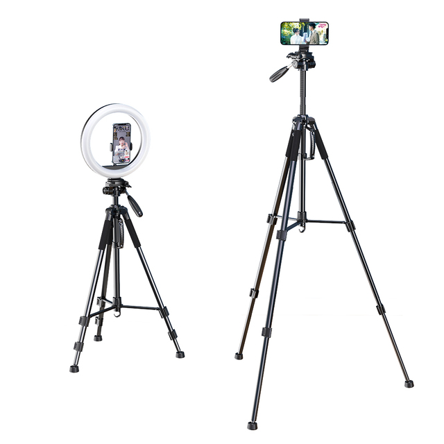 L48 Mini High Quality Aluminum Photo Studio Photography Tripod with Selfie Stick Ring Light & Travel Stand OEM