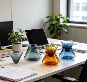 Ensemble de café à faire couler sur le verre, multicolore, <span class=keywords><strong>vintage</strong></span>, fait main, en borosilicate, pour la décoration de la maison et les cadeaux de fêtes - Product Image 2