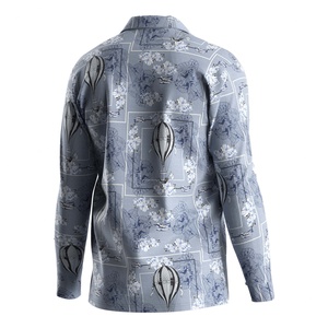 Chemise Hawaïenne Homme à Manches Longues Imprimée Blanche à Fleurs Séchage Rapide pour Plage et Loisirs – Nouvelle Collection Fabricant - Product Image 2
