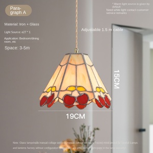 Nueva venta directa de fábrica, LED candelabro, cadena de vidrieras, iluminación, luminaria suspendida, luces colgantes victorianas Tiffany - Product Image 5