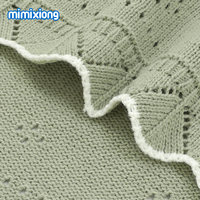 Nueva Llegada Mimixiong, Mantas de Bebé Tejidas a Crochet con Borde de Concha, Personalizadas, Encantadoras, con Diseño Calado, de Algodón Suave