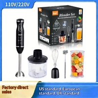 Mixeur Plongeant Électrique Portable avec Lame en Acier Inoxydable, Robot Culinaire Multifonction, Extracteur de Jus, Commande par Bouton-Poussoir Entièrement Systématisée