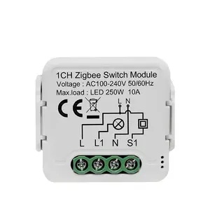 Tuya ZigBee 3.0 Light Switch Module, Smart DIY Breaker 1 2 3 4 Gang Supports 2 Way Control, Works with Alexa Google Home