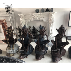 BLVE arte moderno jardín decoración película Figura realista Metal Elfin sentado Caracol tamaño real elfo estatuas escultura <span class=keywords><strong>de</strong></span> bronce - Product Image 6