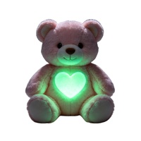 Ourson en peluche doux et lumineux à faible intensité, compagnon de sommeil moelleux pour enfants, idéal pour la peur du noir, parfait pour la Saint-Valentin en couple
