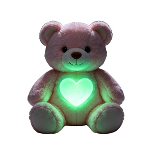 Ourson en peluche doux et lumineux à faible intensité, compagnon <span class=keywords><strong>de</strong></span> sommeil moelleux pour enfants, idéal pour la peur du noir, parfait pour la Saint-<span class=keywords><strong>Valentin</strong></span> en couple - Product Image 1