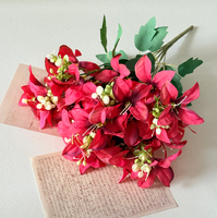 Bouquet de 9 lys en soie faits à la main - Fleurs artificielles à toucher naturel, antibactériennes et longue durée pour mariages et décoration intérieure